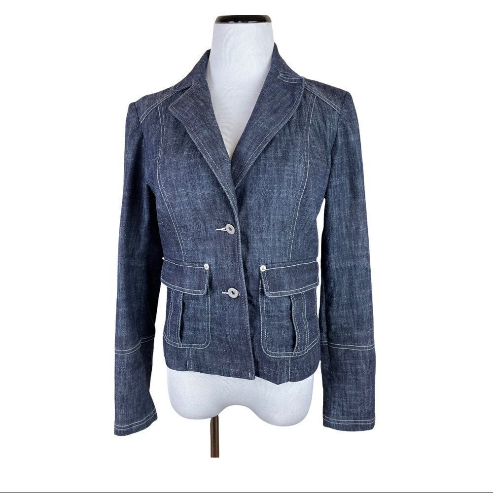 Heine Size S Fitted Denim Blue Jean Blazer